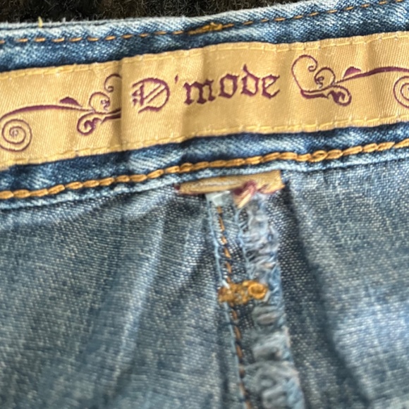 EMBROIDERED BEADED LONG DENIM FLOWING SKIRT - Picture 14 of 16